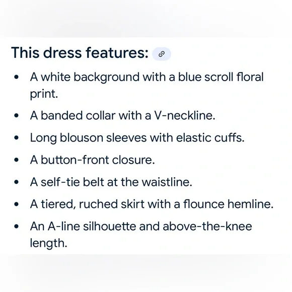 Alex Marie Wren Flor Blue Scroll Long Sleeve Mini Dress size 14 (Large) - Picture 5 of 6